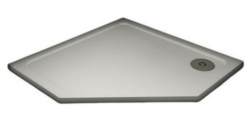 Изображение товара Душевой поддон Veconi Tezeo TZ12-90T-01-19C3 stone, 90 х 90 см, пятиугольный, белый глянцевый
