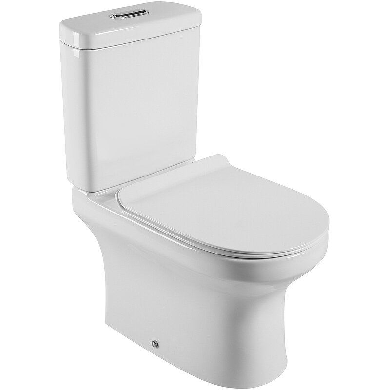 Изображение товара Напольный унитаз Agger безободковый с крышкой микролифт, белый