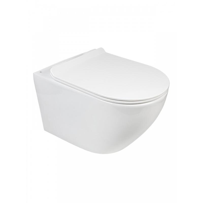 Изображение товара Подвесной безободковый унитаз Agger AT03100 с мягким закрыванием Изображение товара Подвесной безободковый унитаз Agger AT03100 с мягким закрыванием