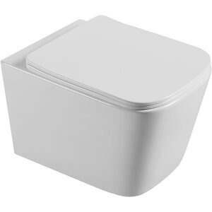 Изображение товара Подвесной унитаз Agger, безободковый, крышка микролифт, белый, AT04100