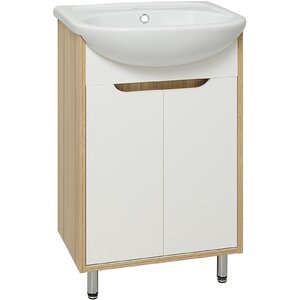 Изображение товара Тумба под раковину Runo Эко 50, белая/лиственница, 00000001142