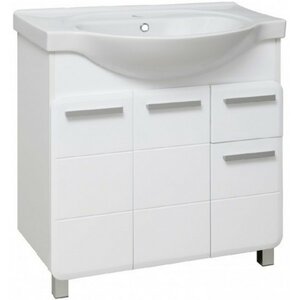 Изображение товара Тумба под раковину Runo Эрика 80 белая - напольная мебель для ванной