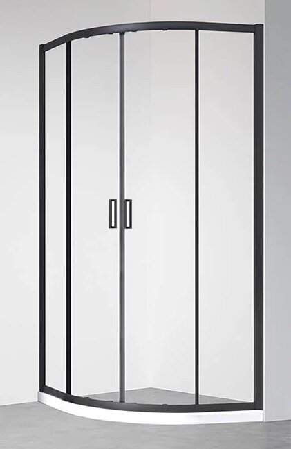 Изображение товара Душевой уголок Veconi Rovigo 80x80 см с прозрачным стеклом и черным матовым профилем