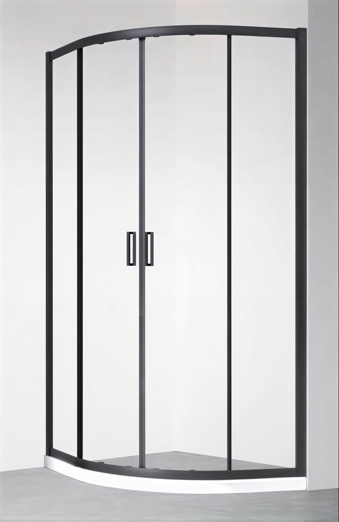 Изображение товара Душевой уголок Veconi Rovigo 80x80 см с прозрачным стеклом и черным матовым профилем