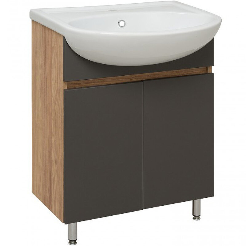 Изображение товара Напольная тумба под раковину Runo Лада 60, графит