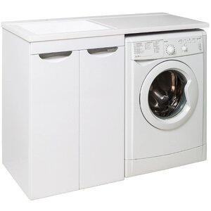 Изображение товара Тумба под раковину Runo Лира 60 для стиральной машины белая Россия