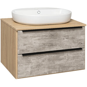 Изображение товара Тумба под раковину Runo Мальта 85, подвесная, дуб/серый, 00-00001100