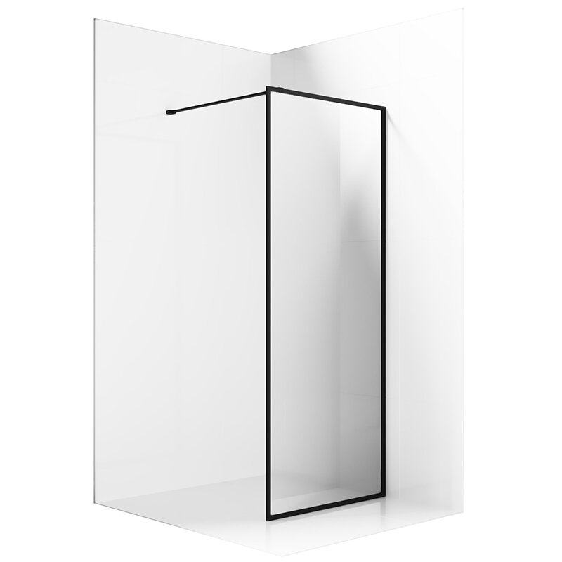 Изображение товара Душевая стенка Ambassador Walk-in 80x200 см стекло прозрачное черный профиль Германия