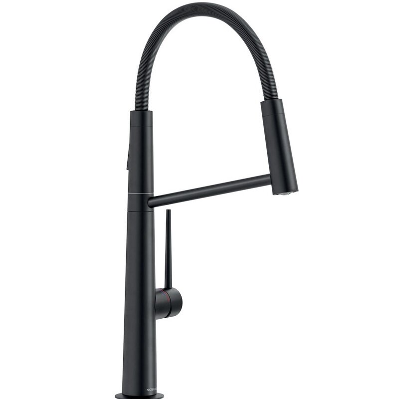 Изображение товара Смеситель для кухни Nobili Levante MV123300BM с выдвижным изливом и черным матовым покрытием