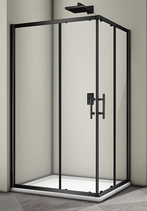 Изображение товара Душевой уголок Veconi Rovigo 100x80 см раздвижная дверь прозрачное стекло