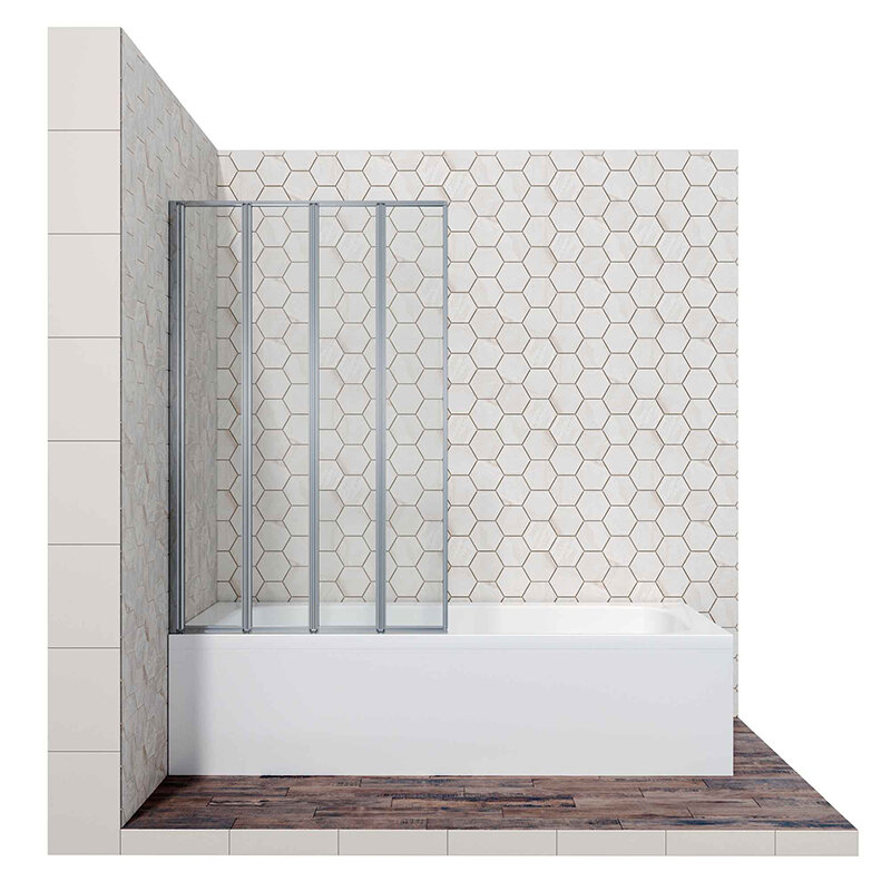 Изображение товара Душевая шторка на ванну Ambassador Bath Screens, 120 х 140 см, стекло прозрачное, профиль хром, 16041112
