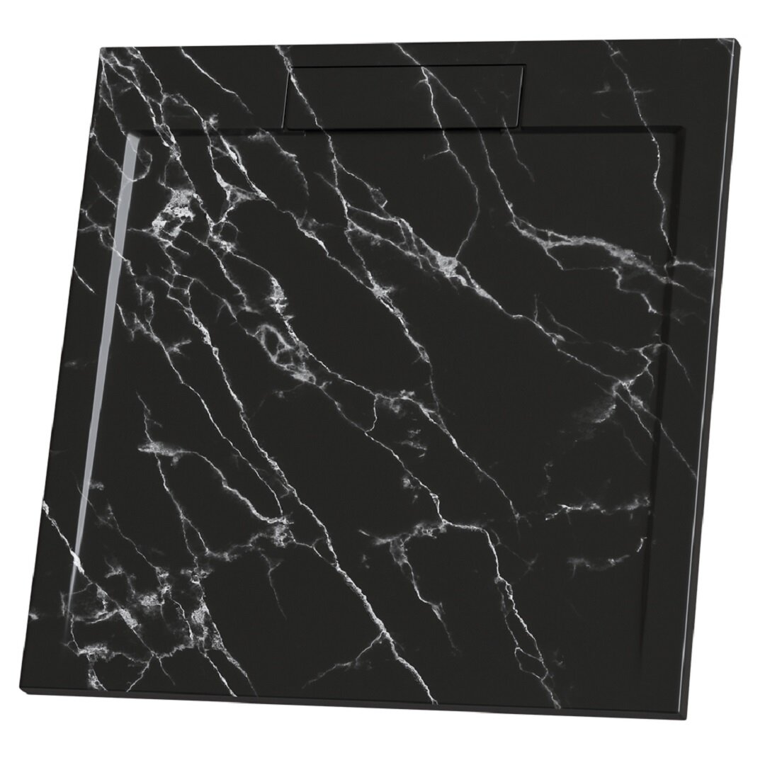 Изображение товара Душевой поддон RGW STL MB, 90 x 90 см, квадратный, из искусственного камня, цвет черный мрамор, 52211099-14