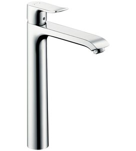 Изображение товара Смеситель для раковины Hansgrohe Metris, 31082000, с донным клапаном, высокий, хром