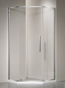 Изображение товара Душевой уголок Veconi Rovigo 80 x 80 см, дверь распашная, стекло прозрачное, профиль хром, RV35-80-01-C7