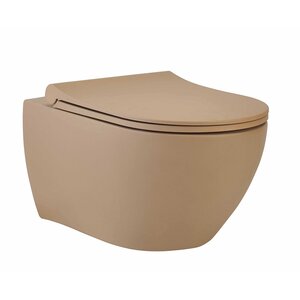 Изображение товара Подвесной безободковый унитаз beWash Bogen 88303673 с функцией биде, крышка-сиденье с микролифтом, латте бежевый