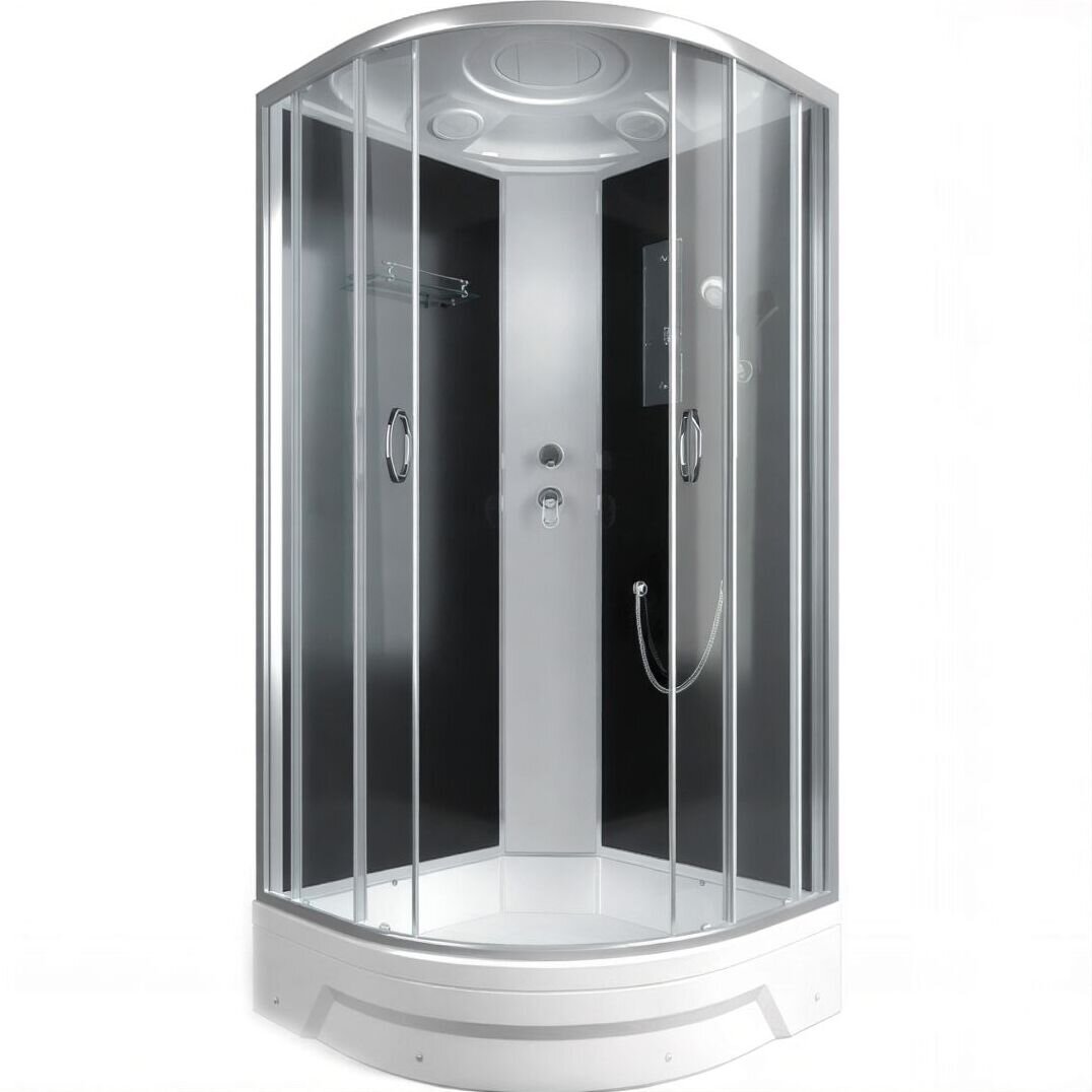 Изображение товара Душевая кабина Erlit Comfort 90x90 см с раздвижными дверями и тонированным стеклом