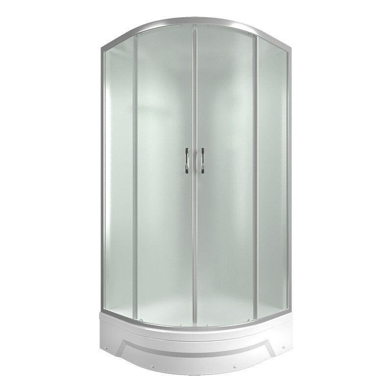 Изображение товара Душевая кабина Erlit Comfort 100x100 см с матовым стеклом и хромированным профилем