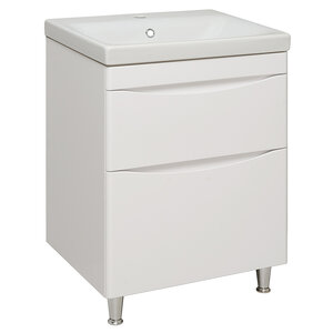 Изображение товара Тумба под раковину Runo Афина 60 белая МДФ напольная эмаль