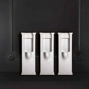 Изображение товара Писсуар напольный Kerasan Waldorf 413101 с сифоном и комплектом крепежей, цвет белый