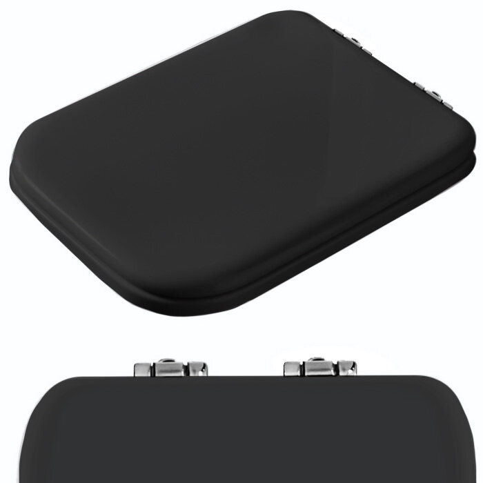 Изображение товара Сиденье для унитаза Kerasan Waldorf 418804 черное с микролифтом и хром петлями