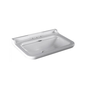 Изображение товара Раковина керамическая Kerasan Waldorf 4141K1bi/cr*3, 80 см, 3 отверстия под смеситель, белая, заглушка хром