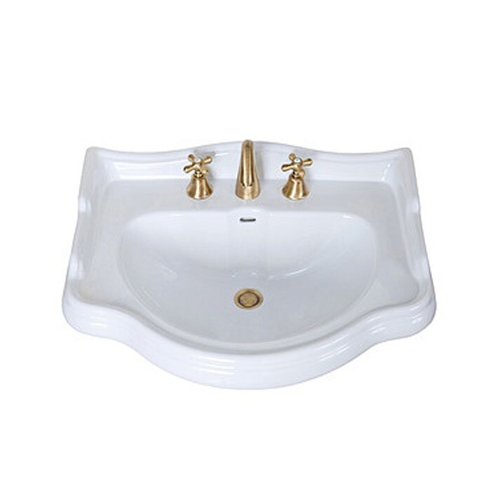 Изображение товара Раковина Kerasan Retro 104601*3 белая 69 см для ванной или кухни с тремя отверстиями