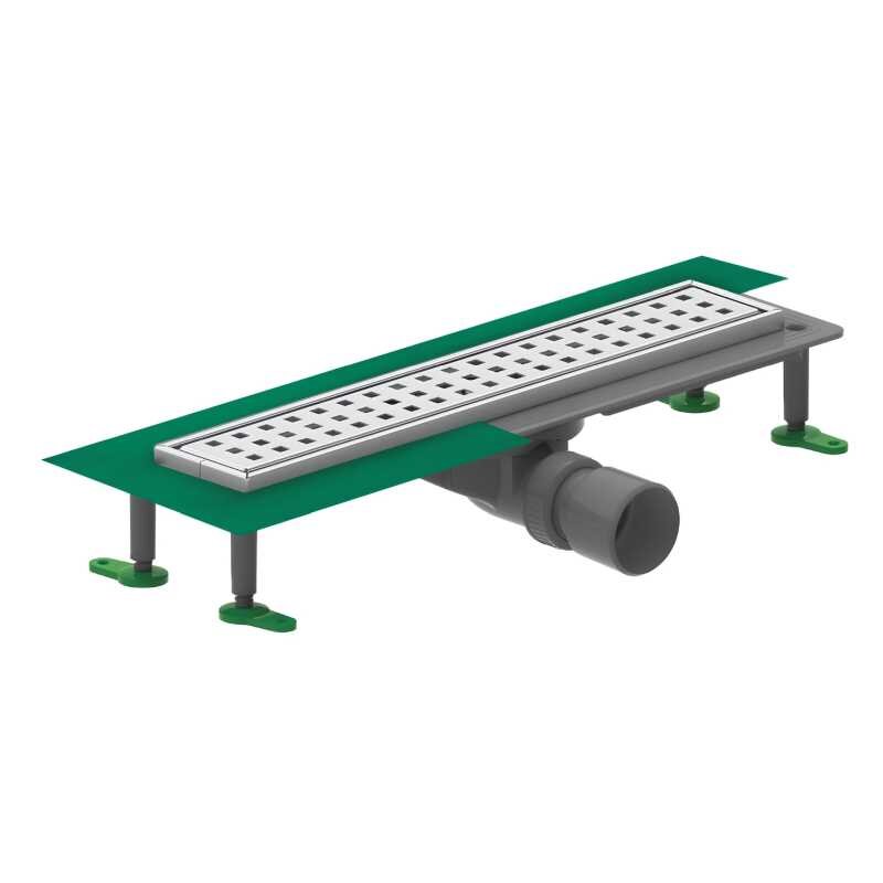 Изображение товара Душевой лоток Ctesi Way Square 80 см нержавеющая сталь хром гидроизоляционный материал ISOL