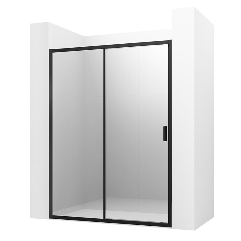 Изображение товара Душевая дверь Ambassador Forsa 140x200 см с черным профилем и прозрачным стеклом