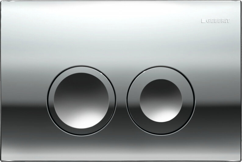 Изображение товара Кнопка смыва Geberit Delta 21 глянцевый хром двухрежимная для унитаза
