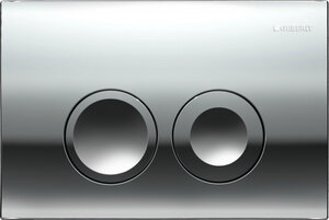 Изображение товара Кнопка смыва Geberit Delta 21 глянцевый хром двухрежимная для унитаза