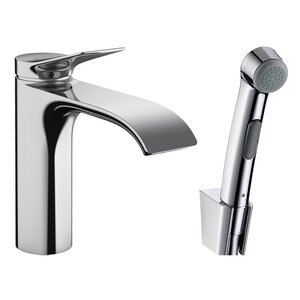 Изображение товара Смеситель для раковины с гигиеническим душем Hansgrohe Vivenis, 75210000, с донным клапаном Push-Open, хром