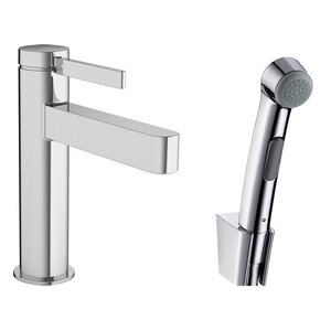 Изображение товара Смеситель для раковины Hansgrohe Finoris, 76210000, с гигиеническим душем и донным клапаном Push-Open, хром