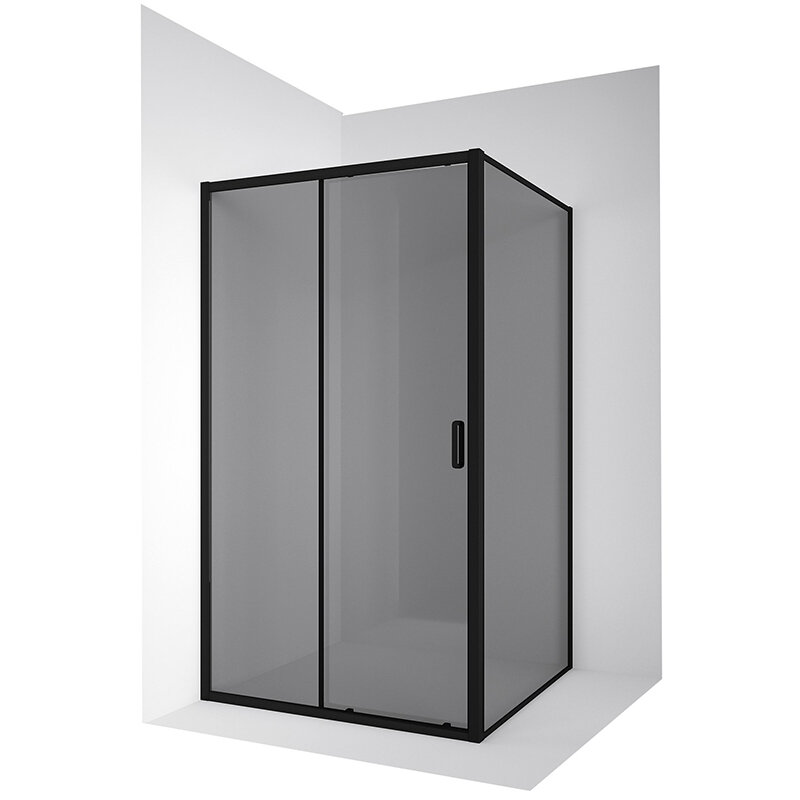 Изображение товара Душевой уголок Ambassador Forsa 110x110 см, раздвижная дверь, черный профиль