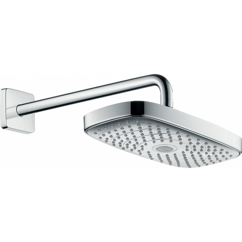 Изображение товара Верхний душ Hansgrohe Select E, 30 х 16 см, EcoSmart, 2 режима струи, с держателем, хром, 26609000