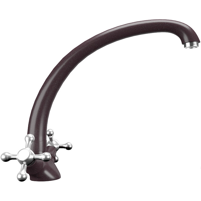 Изображение товара Смеситель для кухни Ulgran U-013 U-013-345, цвет шоколад, с поворотным изливом