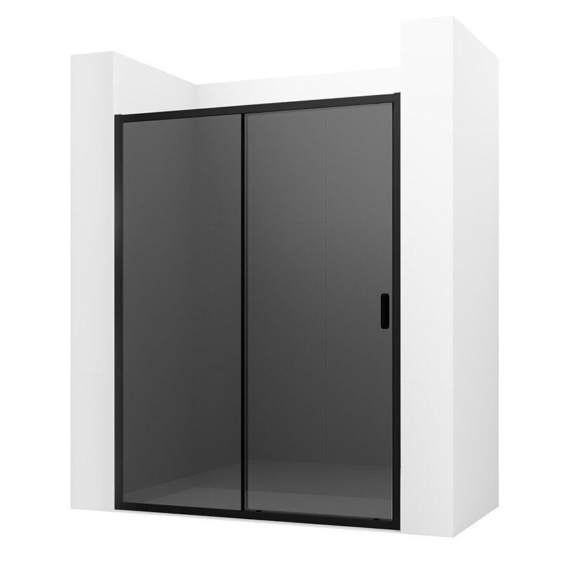 Изображение товара Душевая дверь в нишу Ambassador Forsa 140x200 см раздвижная черная стекло