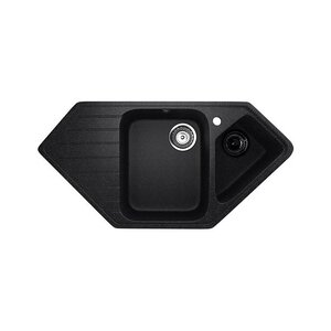 Изображение товара Кухонная мойка Ulgran U-409, 97 см, черная, встраиваемая, угловая