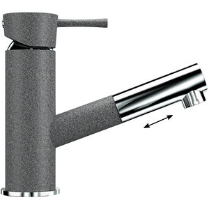 Изображение товара Смеситель для кухни Ulgran U-009 U-009-309, вытягиваемый, цвет темно-серый матовый