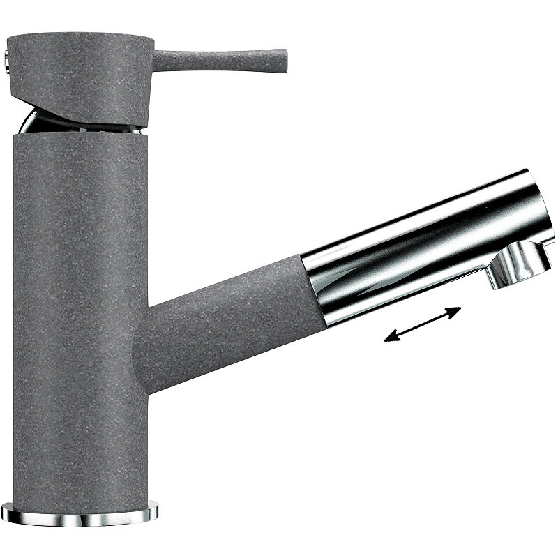 Изображение товара Смеситель для кухни Ulgran U-009 вытягиваемый графит матовый 3 года гарантии