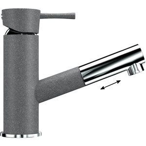 Изображение товара Смеситель для кухни Ulgran U-009 U-009-342, вытягиваемый, цвет графит матовый