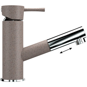 Изображение товара Смеситель для кухни Ulgran U-009 U-009-302, вытягиваемый, цвет песочный матовый