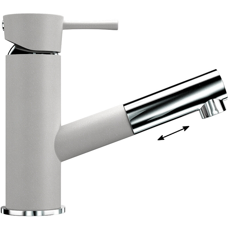 Изображение товара Смеситель для кухни Ulgran U-009 U-009-341, вытягиваемый, цвет ультра-белый матовый