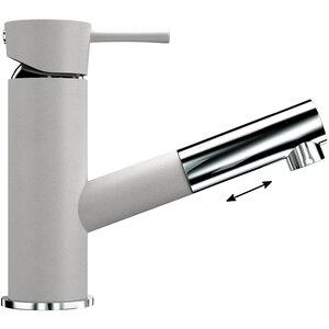 Изображение товара Смеситель для кухни Ulgran U-009 U-009-341, вытягиваемый, цвет ультра-белый матовый