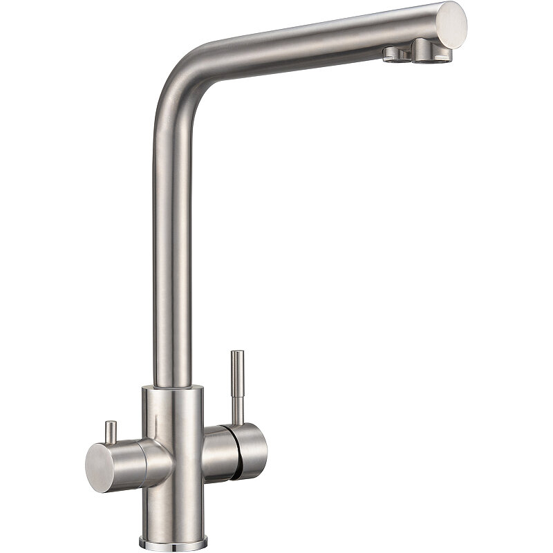 Изображение товара Смеситель для кухонной мойки Milacio Ultra MCU.553.SS нержавеющая сталь с подключением к фильтру