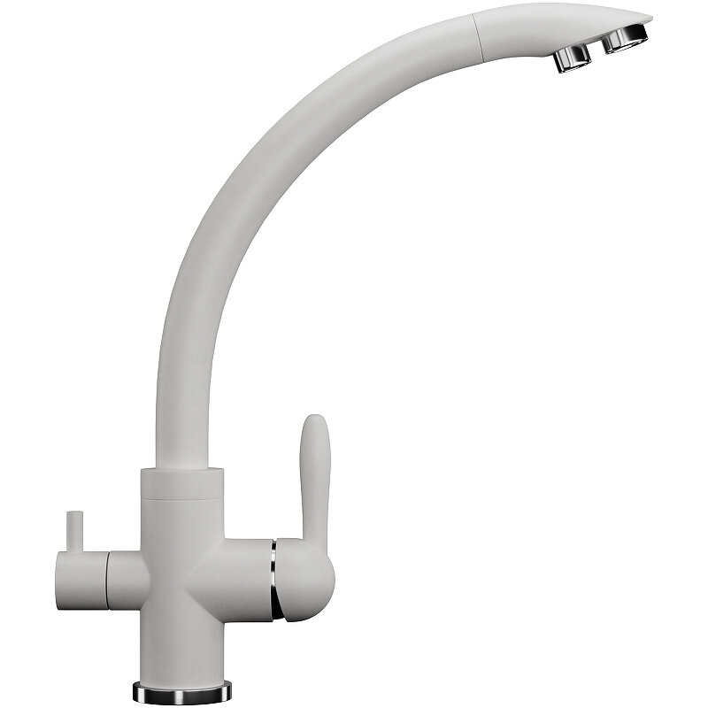 Изображение товара Смеситель Ulgran U-017-341 для кухни с подключением к фильтру — белый матовый
