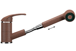 Изображение товара Смеситель для кухни Ulgran U-002 U-002-307, с выдвижным изливом, цвет терракот матовый