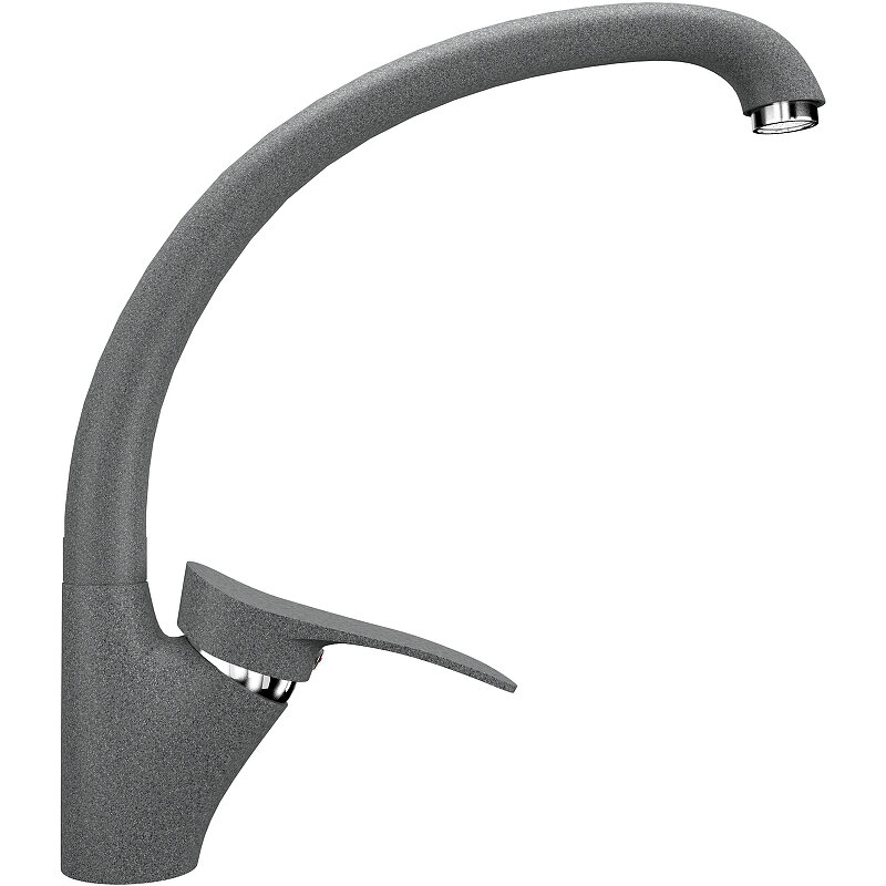 Изображение товара Смеситель для кухни Ulgran U-001 в темно-сером матовом цвете высокий поворотный