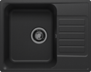 Изображение товара Кварцевая кухонная мойка Polygran QuartzBond BOND-600 60 см, цвет уголь, 688278