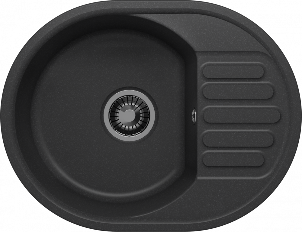 Изображение товара Кварцевая кухонная мойка Polygran QuartzBond BOND-610 61 см уголь матовая