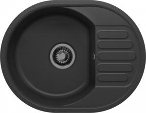 Изображение товара Кварцевая кухонная мойка Polygran QuartzBond BOND-610 61 см уголь матовая